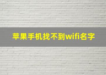 苹果手机找不到wifi名字