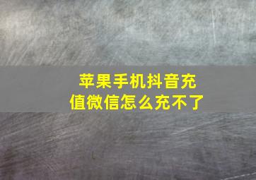 苹果手机抖音充值微信怎么充不了