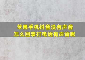 苹果手机抖音没有声音怎么回事打电话有声音呢