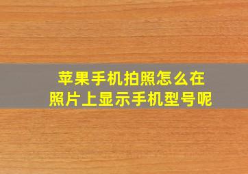 苹果手机拍照怎么在照片上显示手机型号呢