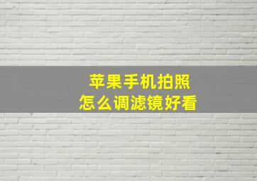 苹果手机拍照怎么调滤镜好看