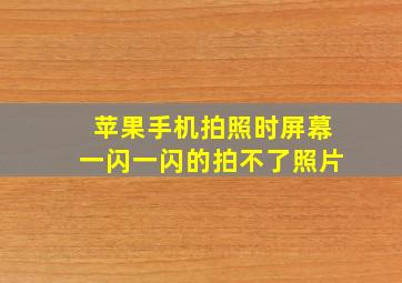 苹果手机拍照时屏幕一闪一闪的拍不了照片