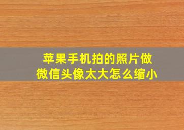 苹果手机拍的照片做微信头像太大怎么缩小