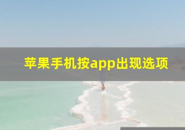 苹果手机按app出现选项