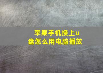 苹果手机接上u盘怎么用电脑播放