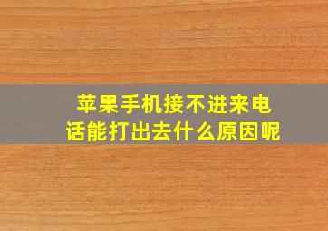 苹果手机接不进来电话能打出去什么原因呢