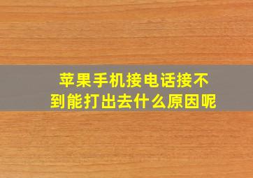 苹果手机接电话接不到能打出去什么原因呢