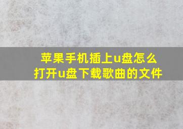 苹果手机插上u盘怎么打开u盘下载歌曲的文件