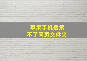 苹果手机搜索不了网页文件夹