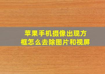 苹果手机摄像出现方框怎么去除图片和视屏