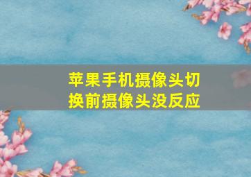 苹果手机摄像头切换前摄像头没反应