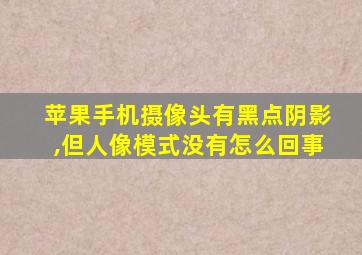 苹果手机摄像头有黑点阴影,但人像模式没有怎么回事