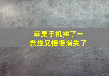 苹果手机摔了一条线又慢慢消失了