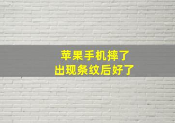 苹果手机摔了出现条纹后好了