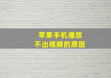 苹果手机播放不出视频的原因