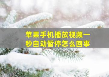 苹果手机播放视频一秒自动暂停怎么回事