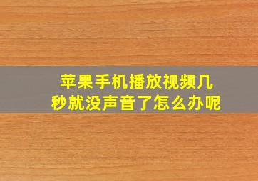 苹果手机播放视频几秒就没声音了怎么办呢