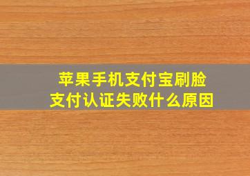 苹果手机支付宝刷脸支付认证失败什么原因