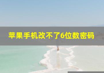 苹果手机改不了6位数密码