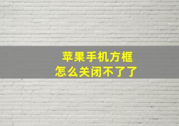 苹果手机方框怎么关闭不了了