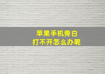 苹果手机旁白打不开怎么办呢