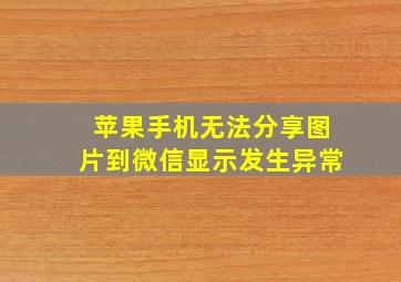 苹果手机无法分享图片到微信显示发生异常