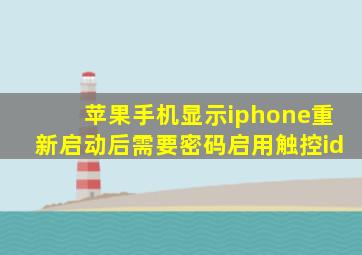 苹果手机显示iphone重新启动后需要密码启用触控id