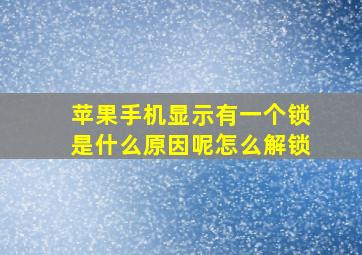 苹果手机显示有一个锁是什么原因呢怎么解锁