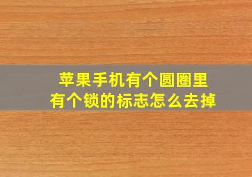 苹果手机有个圆圈里有个锁的标志怎么去掉