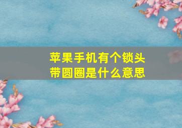 苹果手机有个锁头带圆圈是什么意思