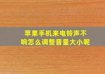 苹果手机来电铃声不响怎么调整音量大小呢