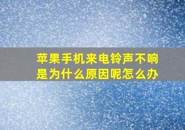 苹果手机来电铃声不响是为什么原因呢怎么办