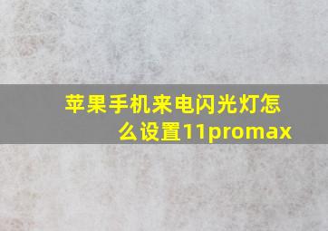 苹果手机来电闪光灯怎么设置11promax