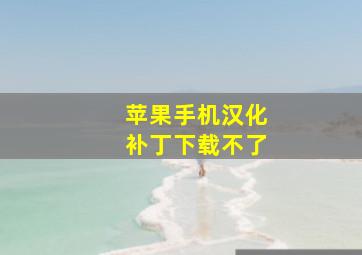 苹果手机汉化补丁下载不了