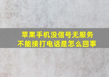 苹果手机没信号无服务不能接打电话是怎么回事