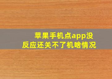 苹果手机点app没反应还关不了机啥情况