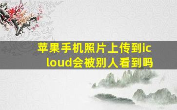 苹果手机照片上传到icloud会被别人看到吗