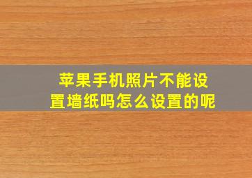 苹果手机照片不能设置墙纸吗怎么设置的呢