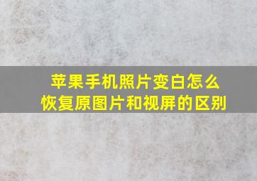 苹果手机照片变白怎么恢复原图片和视屏的区别