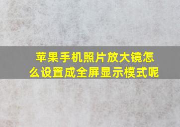 苹果手机照片放大镜怎么设置成全屏显示模式呢