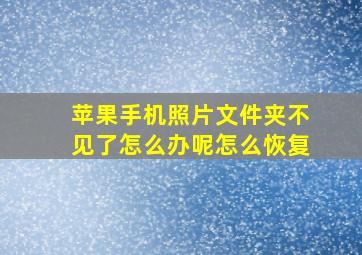 苹果手机照片文件夹不见了怎么办呢怎么恢复