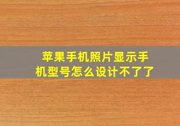 苹果手机照片显示手机型号怎么设计不了了