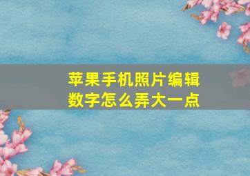 苹果手机照片编辑数字怎么弄大一点