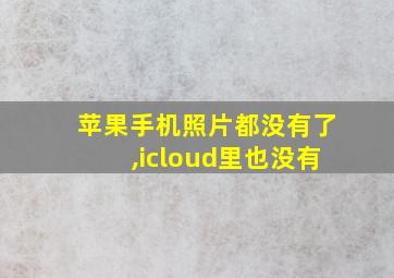 苹果手机照片都没有了,icloud里也没有