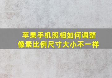 苹果手机照相如何调整像素比例尺寸大小不一样