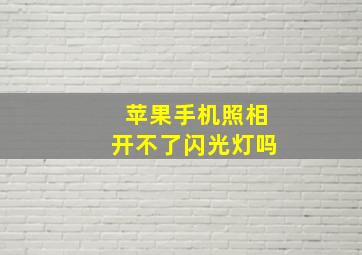 苹果手机照相开不了闪光灯吗