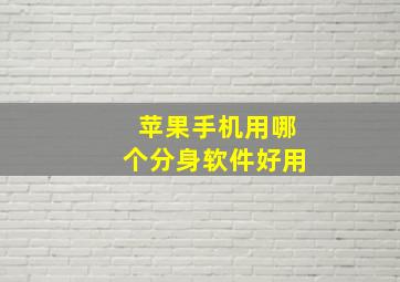 苹果手机用哪个分身软件好用