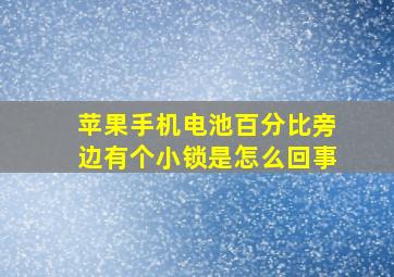 苹果手机电池百分比旁边有个小锁是怎么回事