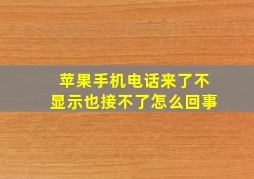 苹果手机电话来了不显示也接不了怎么回事