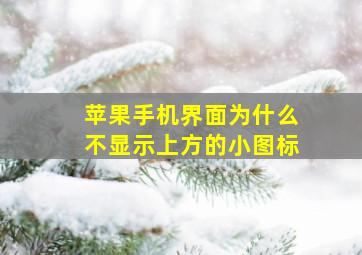 苹果手机界面为什么不显示上方的小图标